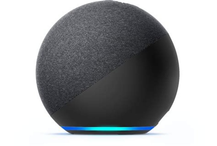 Amazon Echo 4th gen in hand showing inputs