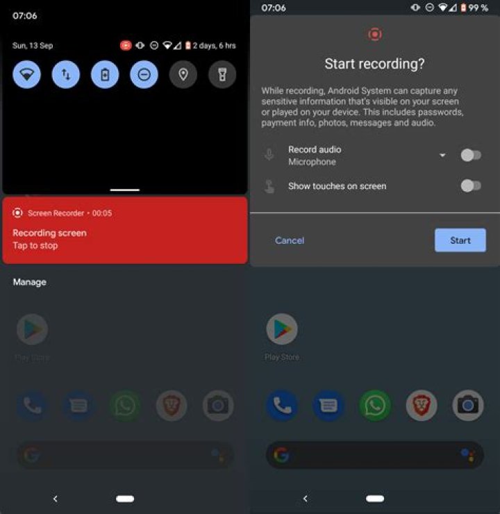 Android 11 screen record Android 11 screen record
