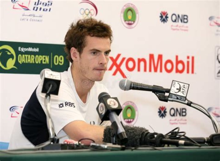 Andy Murray talks to the media at Wimbledon