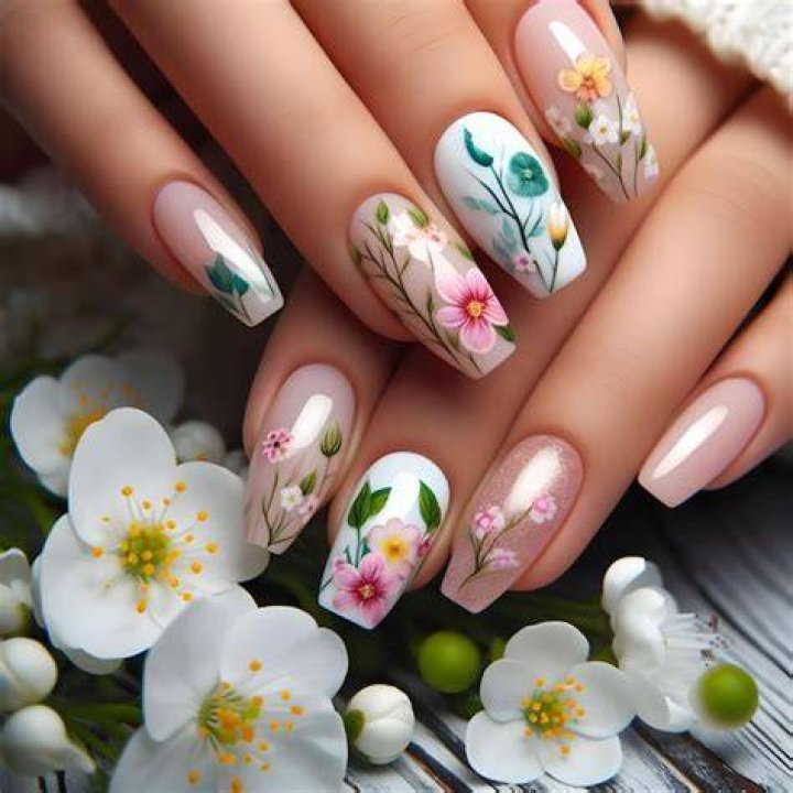 Beautiful floral nails