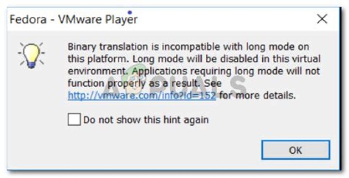 Binary translation incompatible with long mode in VMware [FIX]
