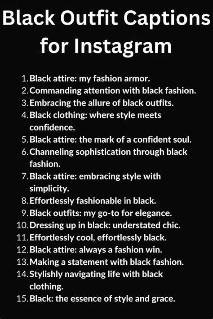 black clothes caption black clothes caption