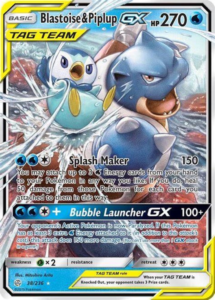 Blastoise & Piplup-GX (Cosmic Eclipse 38)