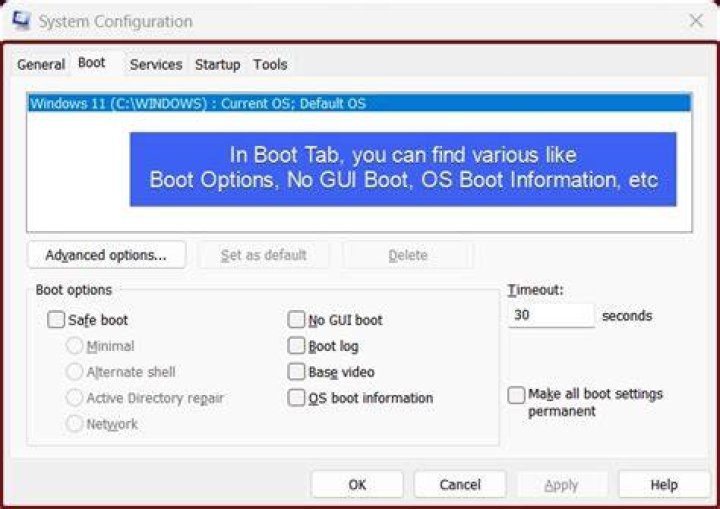 Boot tab