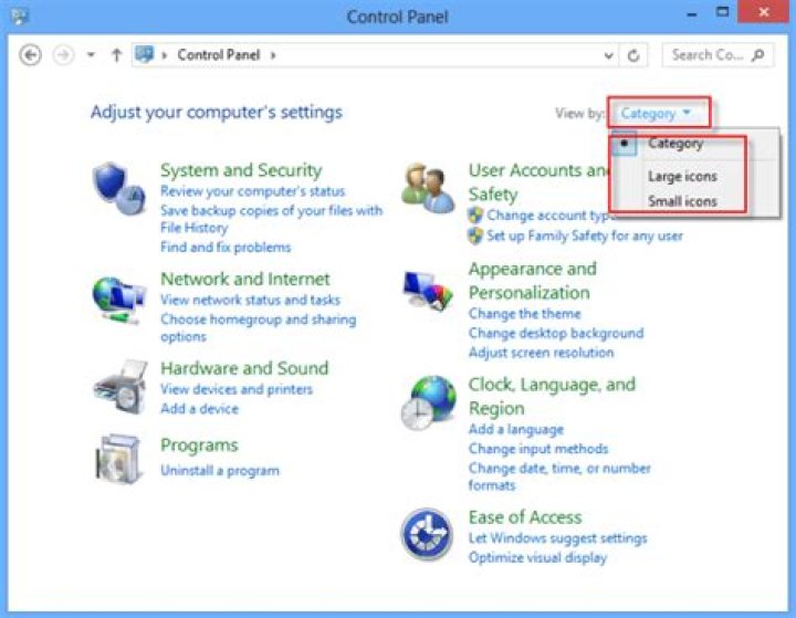 control panel small icons