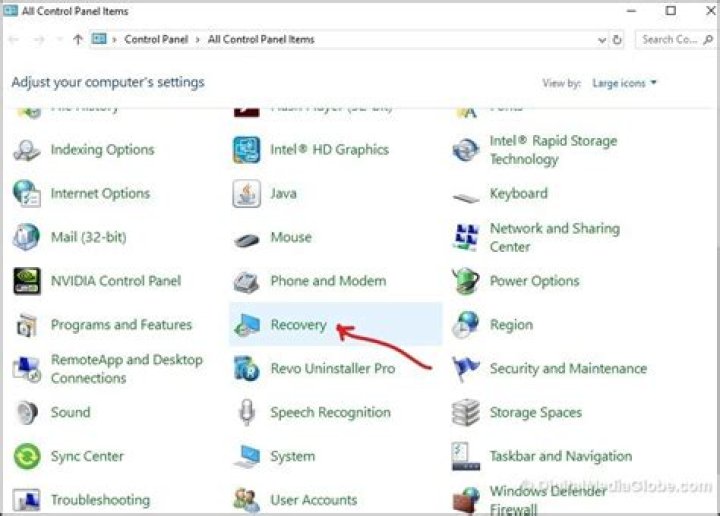 create system restore control panel
