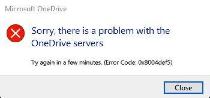error code - OneDrive error 0x8004def5