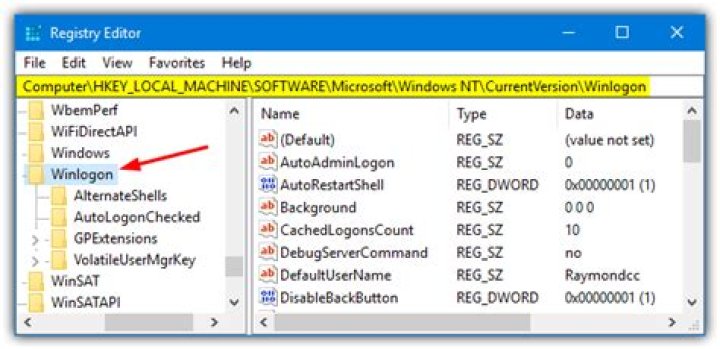 export winlogon key