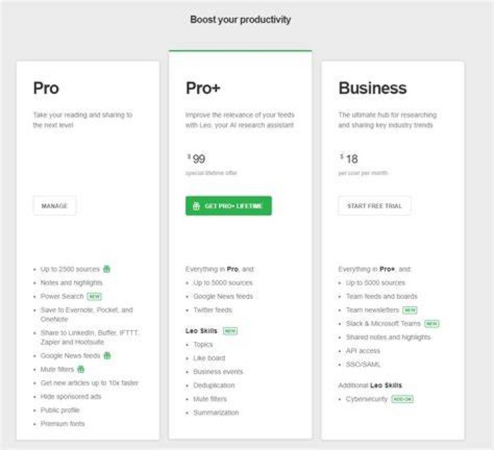 Feedly Pro