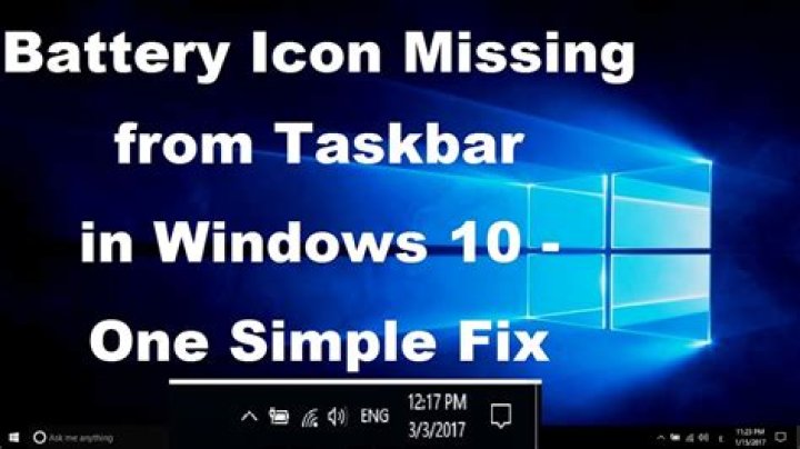 Fix missing battery icon in Windows 10