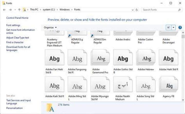 Fonts missing after Windows update