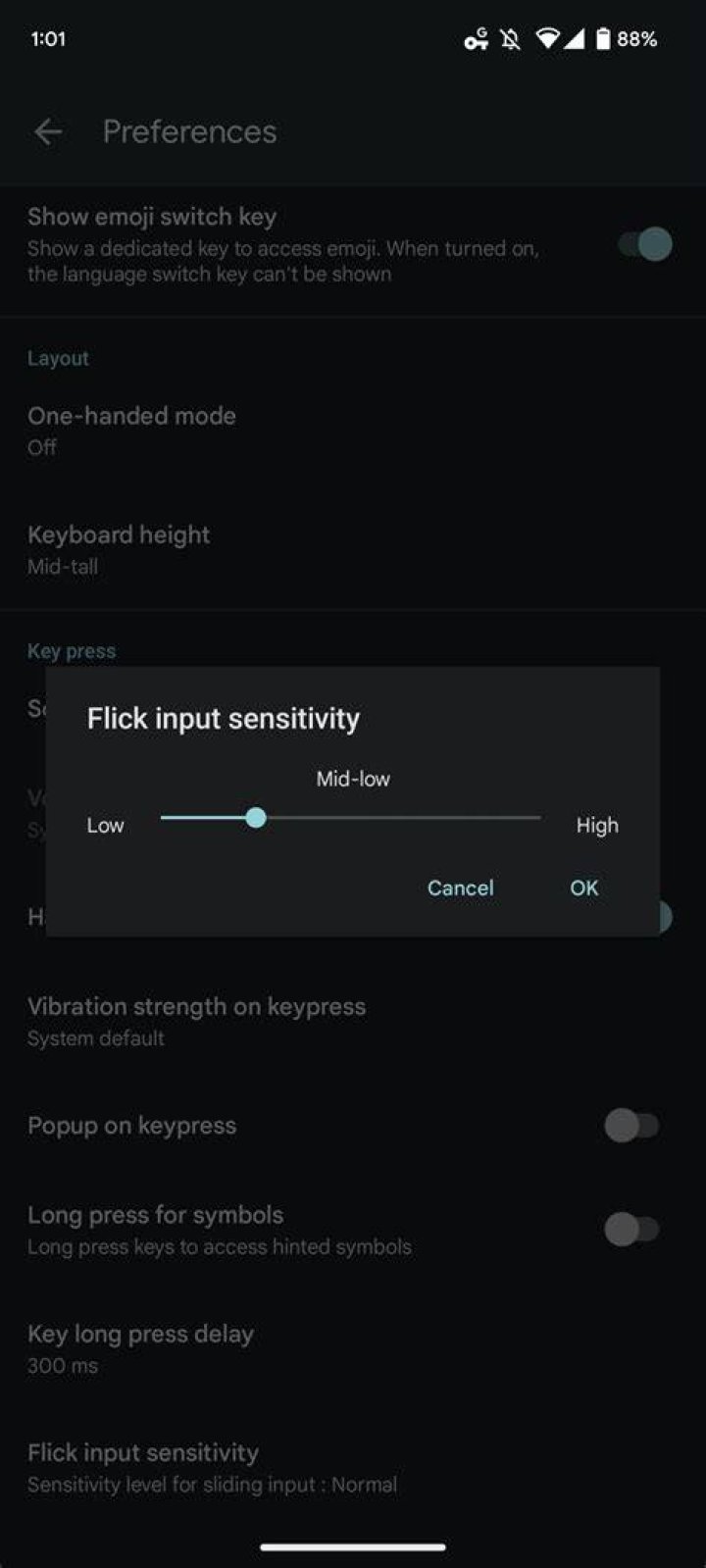 Gboard for Android adds ‘Flick input sensitivity’ setting