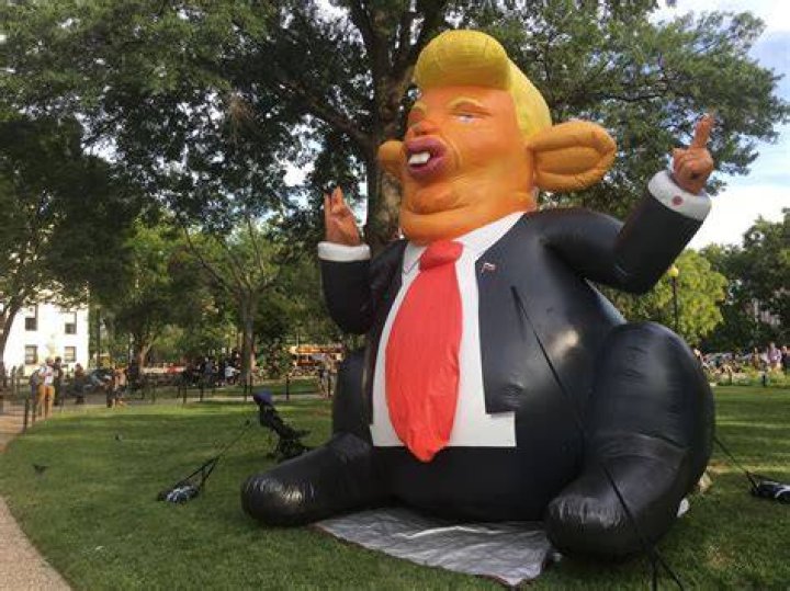 Giant inflatable Trump rat arrives in DC
