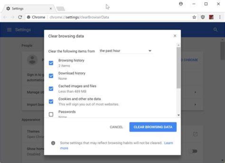 Google chrome clear browsing data - fix attackers might be trying to steal your information from