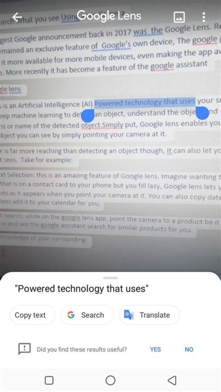 google lens smart text selection Google Lens smart text selection