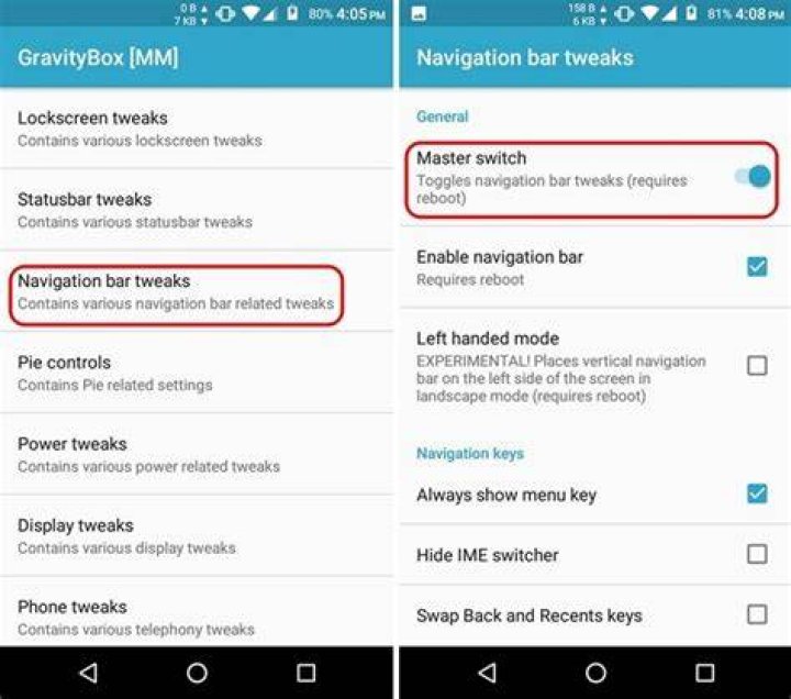 GravityBox root Navigation bar 2
