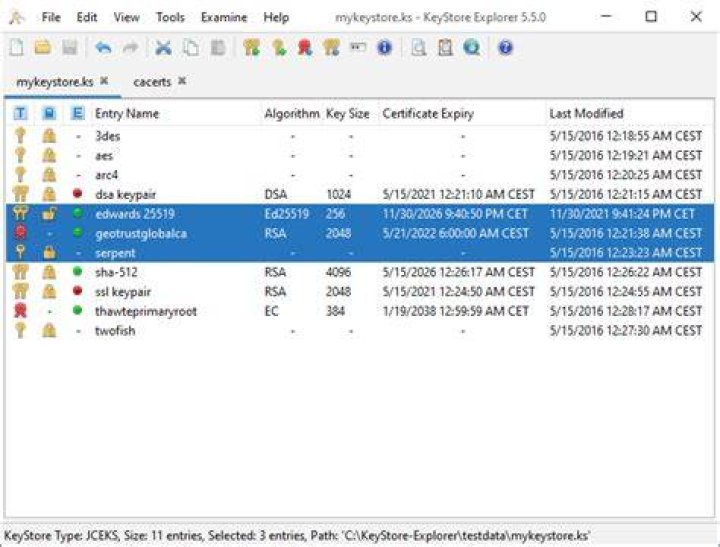 How To Create Keystore Using Keystore Explorer