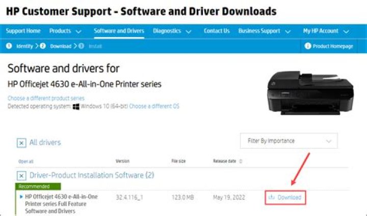 HP software and driver page printer error compact display heavy