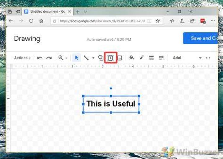 insert drawing new for text box