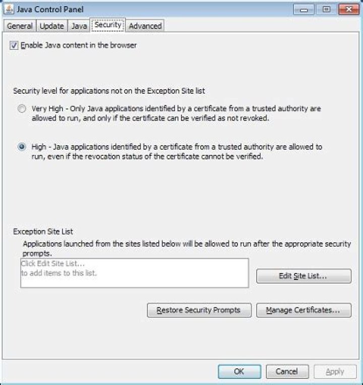 java security settings