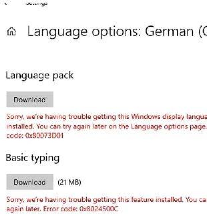add a language button Language Pack Error add a language