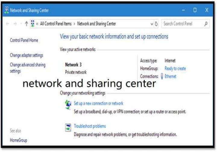 Network and Sharing Center
