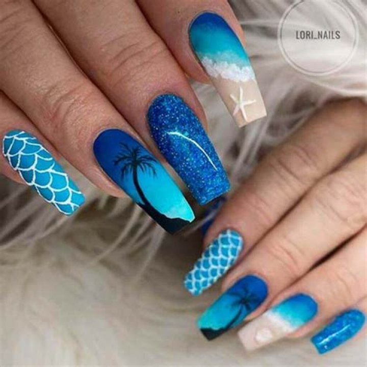 Ocean nail design.