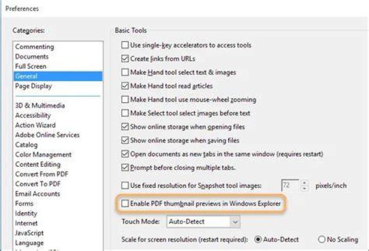 preview pane enable Acrobat Reader DC there was an error opening this document. access denied