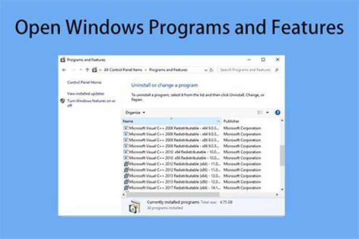 Programs and Features window microsoft error code 0x426-0x0