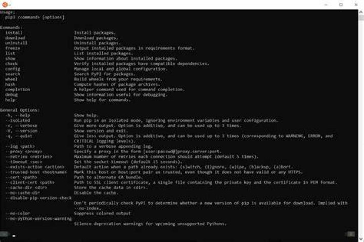 The Python install command Python install command pip is not recognized
