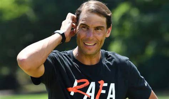 Rafael Nadal talks to the media