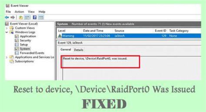 reset to device device raidport0 was issued chkdsk /r cmd