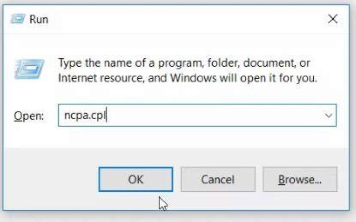 run ncpa.cpl