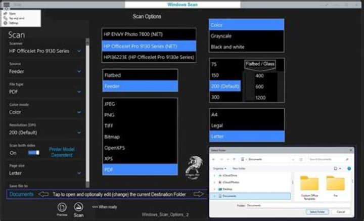 scan options