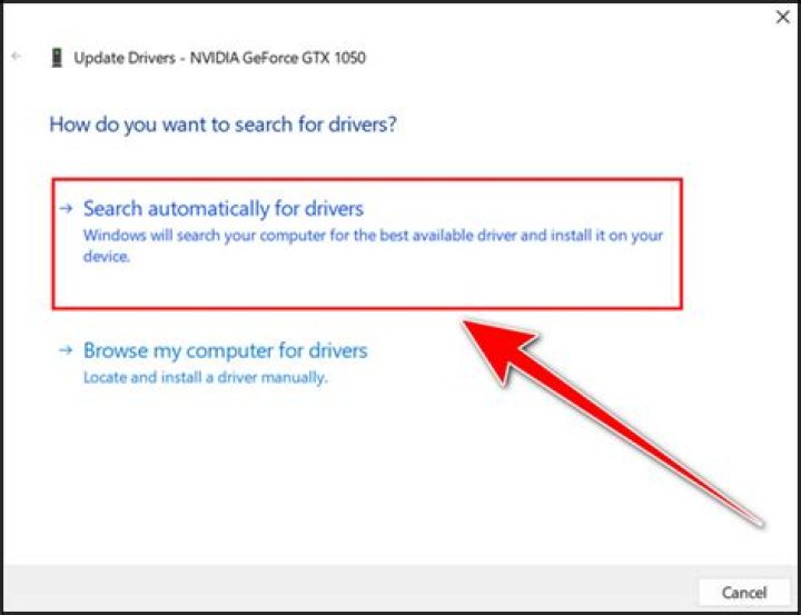 Search automatically for drivers