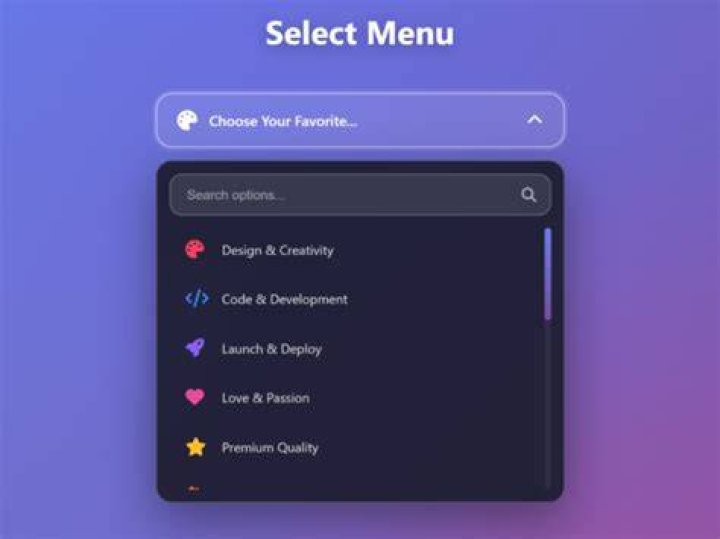 Search menu