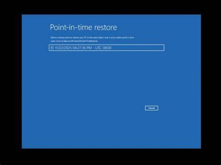 select a Restore point