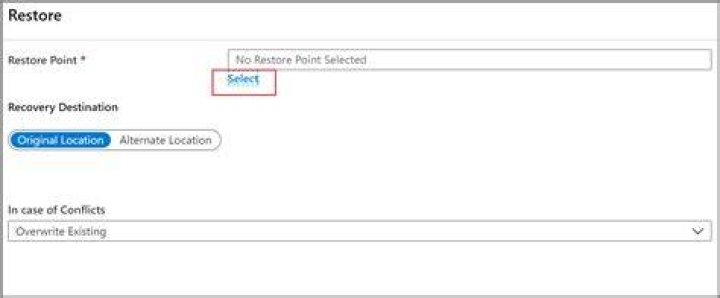 select restore point