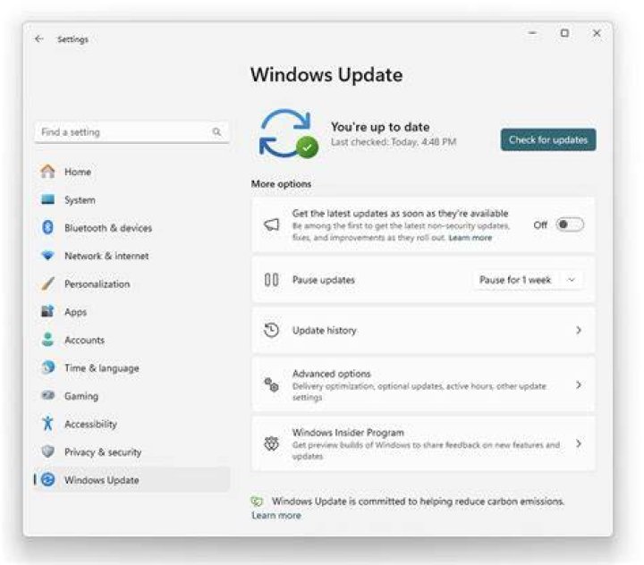Settings button Windows Update Error 0x8007043c