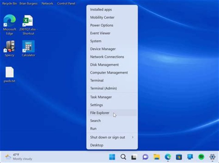 task manager power user menu