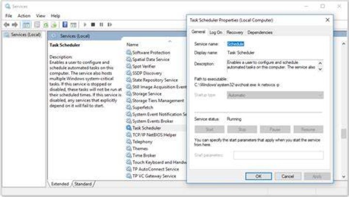 Task Scheduler Properties