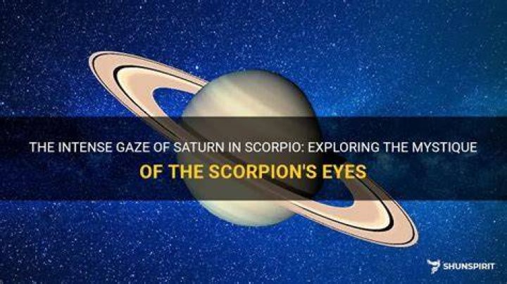 The Saturn In Scorpio