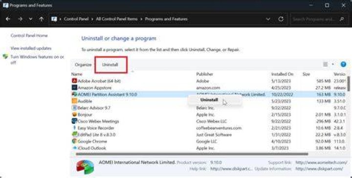 The Windows uninstaller browser does not support folder upload