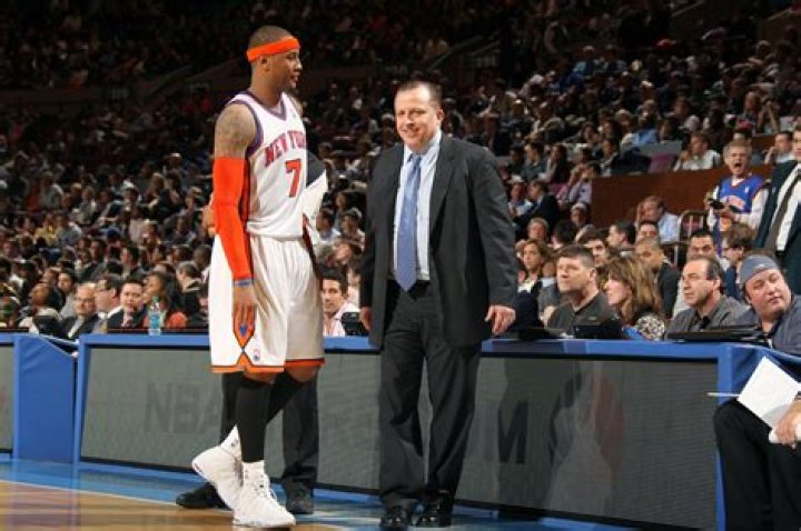 Tom Thibodeau coaching the Knicks.