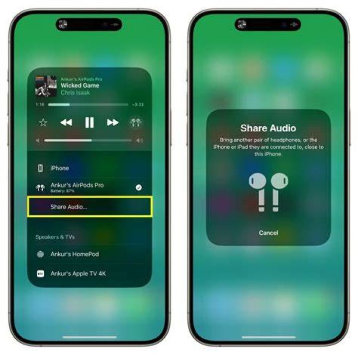 Transfering audio between an iPhone and a HomePod mini
