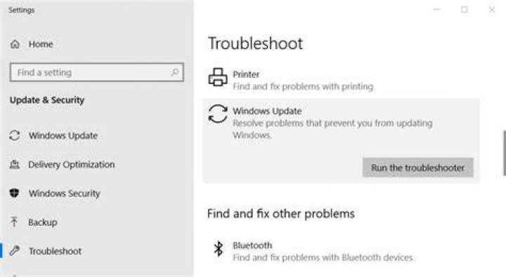 Troubleshoot tab Windows Update Error 0x8007043c