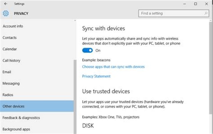 trusted devices Windows 10