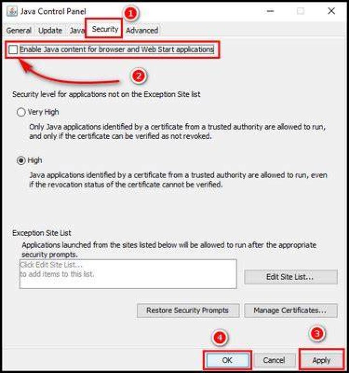 turn off Java Security Warning pop-up