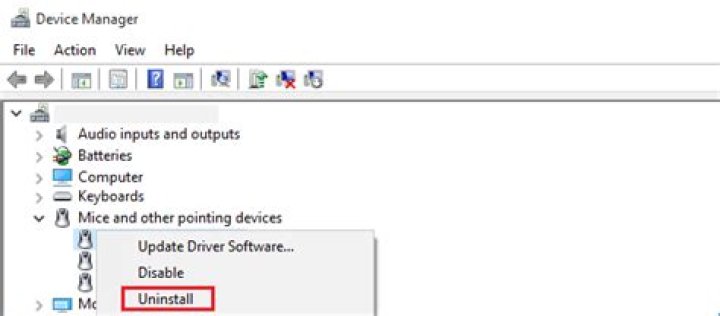 uninstall touchpad driver