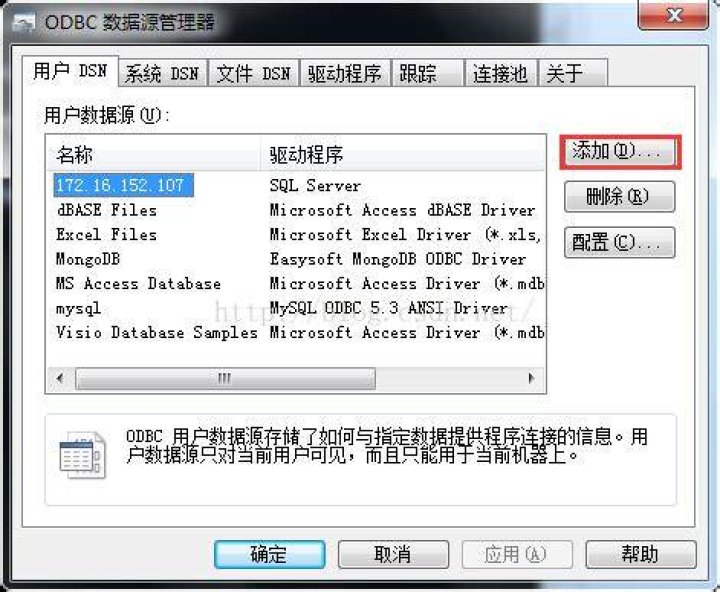 win7 odbc